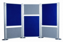 display panel, 60x90 cm, kétoldalas, textil, szürke/kék