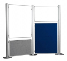 display panel, 90x120 cm, kétoldalas, textil, szürke/kék