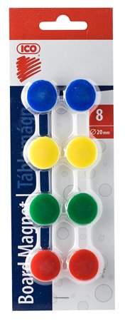 ICO mágneskorong, 20 mm, 8 db, JY-20, 4 szín
