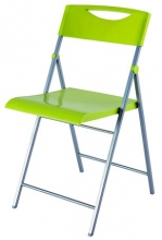 ALBA összecsukható szék, fém és műanyag, Smile, zöld