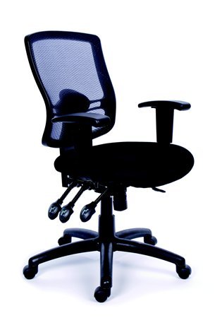 MAYAH irodai forgószék, szövetbor, fekete lábkereszt, állítható karfás, hálós háttámla, Creative, fekete