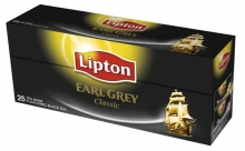 LIPTON tea, fekete, Earl grey, 25x1,5 g