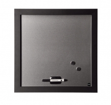 BI-OFFICE mágnestábla, törölhető, 45x45 cm, fakeretes, Black Shadow, ezüst-fekete