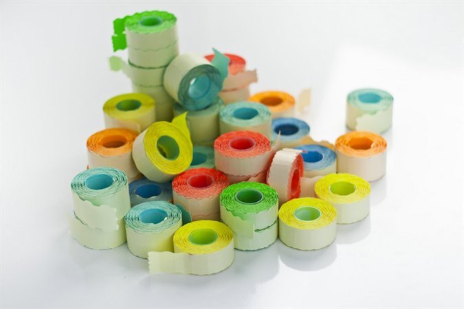 MULTIBRAND árazógépszalag, 25x16 mm, gyengített ragasztóval , fehér
