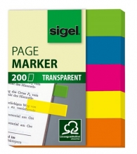 SIGEL jelölőcímke, műanyag, 5x40 lap, 12x50 mm, 615, vegyes szín
