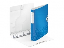 LEITZ gyűrűs könyv, 4 gyűrű, D alakú, 52 mm, A4, PP, Active Wow kék
