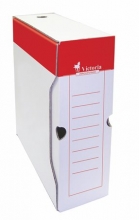 VICTORIA archiváló doboz, A4, 100 mm, karton, piros-fehér
