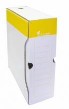 VICTORIA archiváló doboz, A4, 100 mm, karton, sárga-fehér