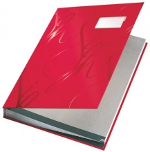 LEITZ aláírókönyv, A4, 18 részes, karton, Design, piros