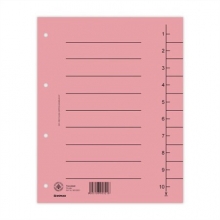 DONAU regiszter, karton, A4, 1-10, rózsaszín