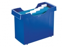 LEITZ függőmappa tároló, műanyag, 5 db függőmappával, Plus, kék