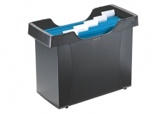 LEITZ függőmappa tároló, műanyag, 5 db függőmappával, Plus, fekete