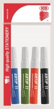 ICO flipchart marker készlet, 1-3 mm, kúpos, Artip 11, 4 különböző szín