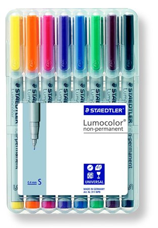 STAEDTLER alkoholmentes marker készlet, OHP, 0,4 mm Lumocolor 311 S, 8 különböző szín