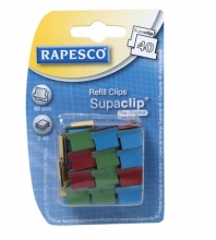 RAPESCO utántöltő kapcsok, Supaclip vegyes színben