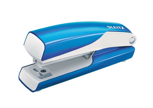 LEITZ tűzőgép, mini, No. 10, 10 lap, fém, Nexxt Wow, kék