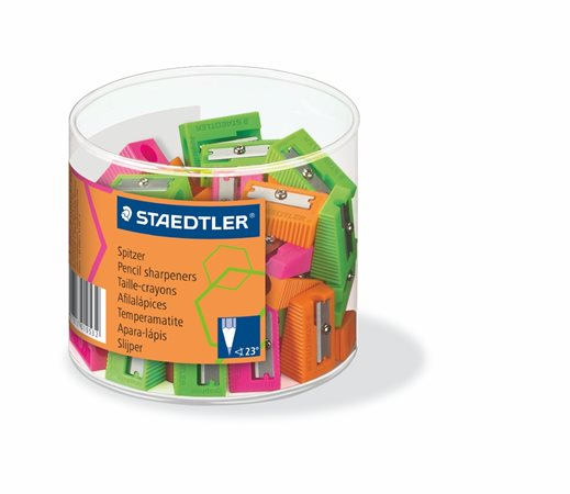 STAEDTLER hegyező display, egylyukú Neon, vegyes színek