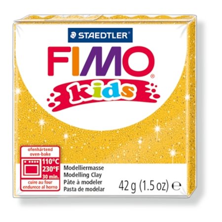 FIMO gyurma, 42 g, égethető Kids, glitteres arany