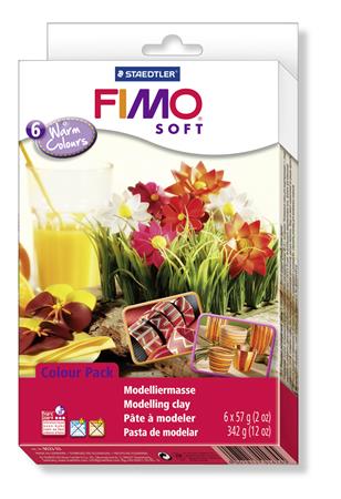 FIMO gyurma készlet, 6x57 g, égethető Soft Material Pack, meleg színek