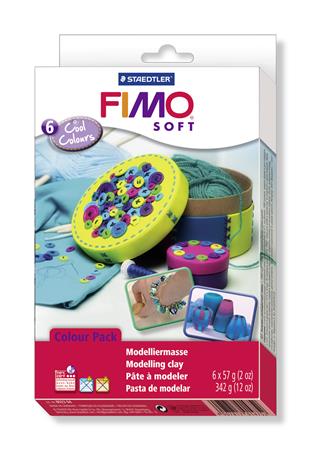 FIMO gyurma készlet, 6x57 g, égethető Soft Material Pack, hideg színek