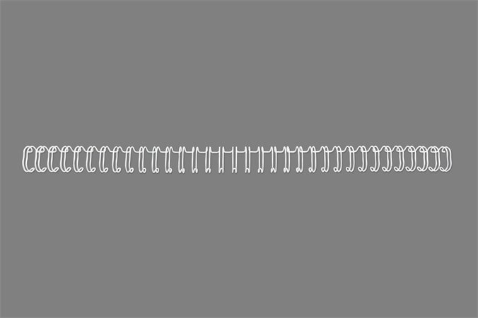 GBC spirál, fém, 12,5 mm, 115 lap WireBind, ezüst