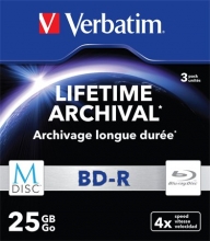 VERBATIM BD-R BluRay lemez, archiváló, M-DISC, 25GB, 4x, vékony tok
