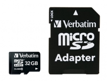VERBATIM memóriakártya, Micro SDHC, 32GB, Class 10, adaterrel