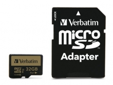 VERBATIM memóriakártya, micro SDHC, 32 GB, Class 10 UHS I, adapterrel PRO+