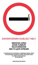 MULTIBRAND információs matrica, 4 nyelven, Dohányzásra kijelölt hely