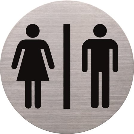 HELIT információs tábla, rozsdamentes acél, mosdó
