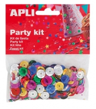 APLI konfetti, metál, 11 mm, lyukasztott kör, vegyes színek
