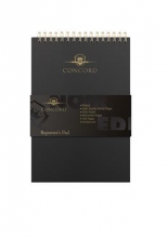 CONCORD spirálfüzet, 140x205mm, vonalas, 80 lapos, jegyzet, exkluzív, Noir
