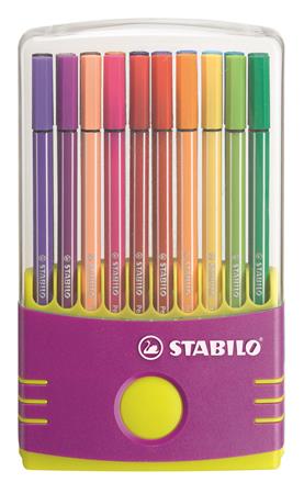 STABILO rostirón készlet, 1 mm, Pen 68, ColorParade, 20 szín, műanyag lila tok