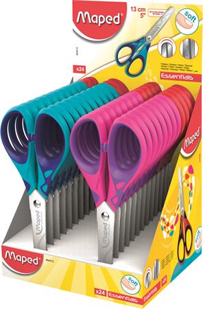MAPED olló, iskolai, 13 cm, Essentials Soft, display