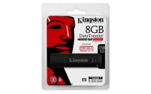 KINGSTON pendrive, 8 GB, USB 3.0, 165/22MB/sec, víz- és ütésálló, adatvédelem,E DT4000G2DM, fekete