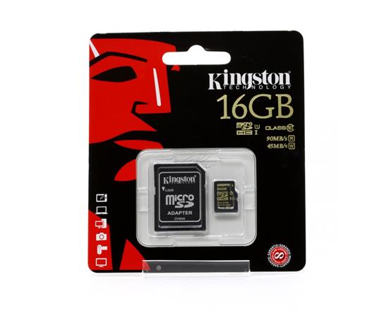 KINGSTON memóriakártya, Micro SDHC, 16GB, Class 10, UHS-1,
