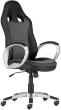 MULTIBRAND főnöki szék, mesh és műbőrborítás, műanyag lábkereszt, OREGON, fekete-szürke