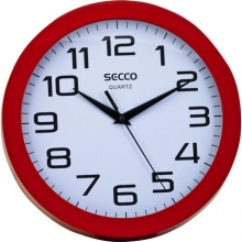SECCO falióra, 25 cm, piros keretes, Sweep second