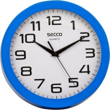 SECCO falióra, 25 cm, kék keretes, Sweep second